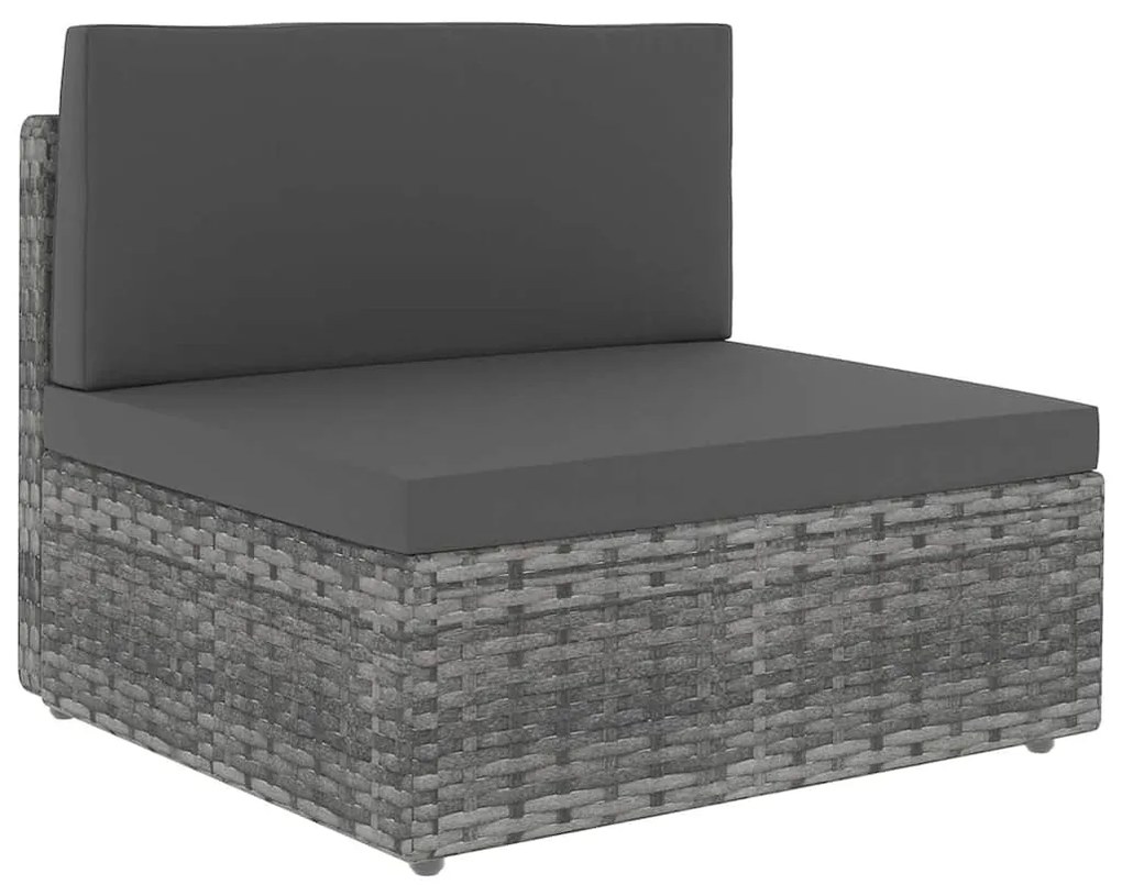 vidaXL 11 részes szürke polyrattan kerti ülőgarnitúra párnákkal