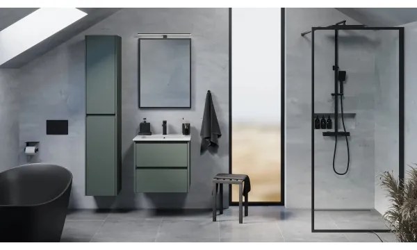 MOLDE fürdőszobai szekrény, 174 cm, zöld