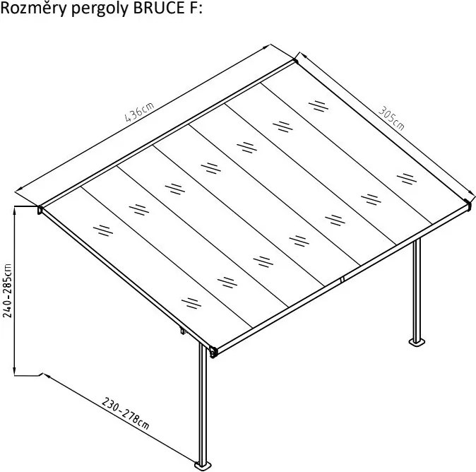 Kerti pergola Bruce F - Rojaplast