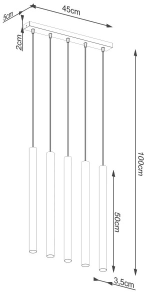 Sollux SL.1269 - Csillár zsinóron PASTELO 5xG9/8W/230V fa