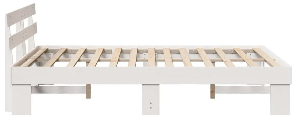 Ágykeret fejtámlával Fehér 150 x 200 cm