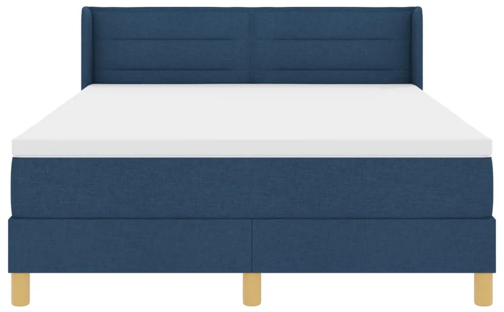 Boxspring ágy matraccal, kék, 160 x 200 cm, szövet