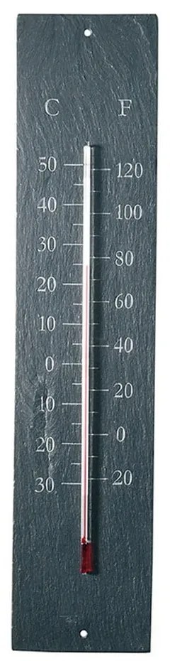 Plain felakasztható kültéri pala hőmérő - 45 x 10 cm - Esschert Design