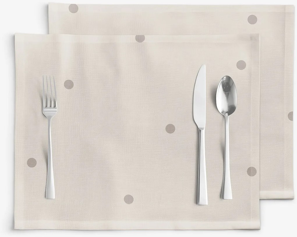 Goldea pamut reggeliző alátét - bézs pöttyös - 2db 30 x 40 cm