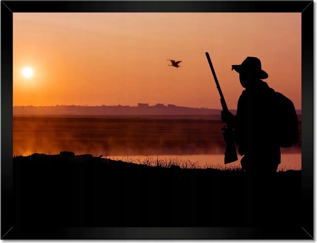Poszterek keretben 40x30 Vadász a reggeli háttérben