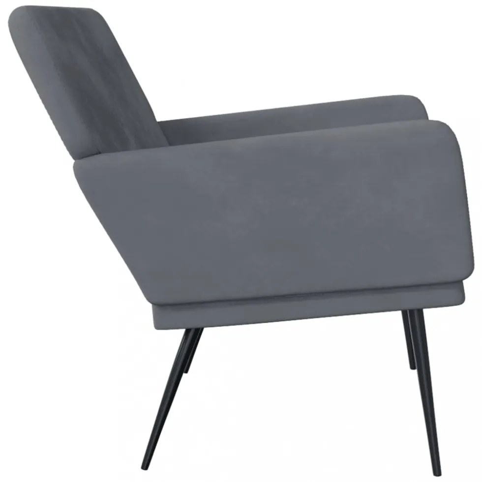 sötétszürke bársonypad 108x79x79 cm