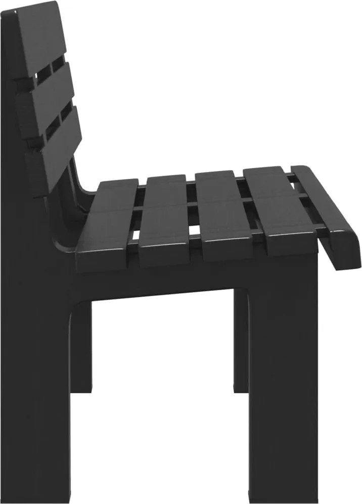 Antracitszürke polipropilén kerti pad 110 x 52 x 71 cm