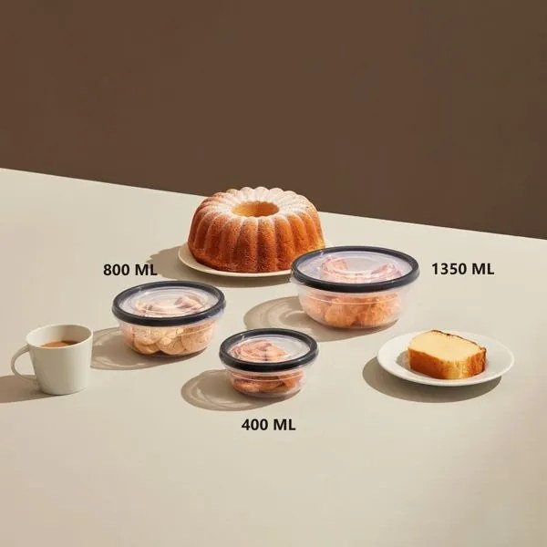 Kerek ételtároló tartály 1350 ML ideális tároláshoz