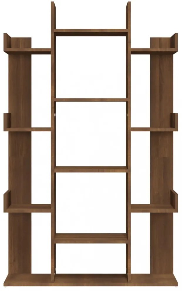 barna tölgyszínű szerelt fa könyvszekrény 86 x 25,5 x 140 cm