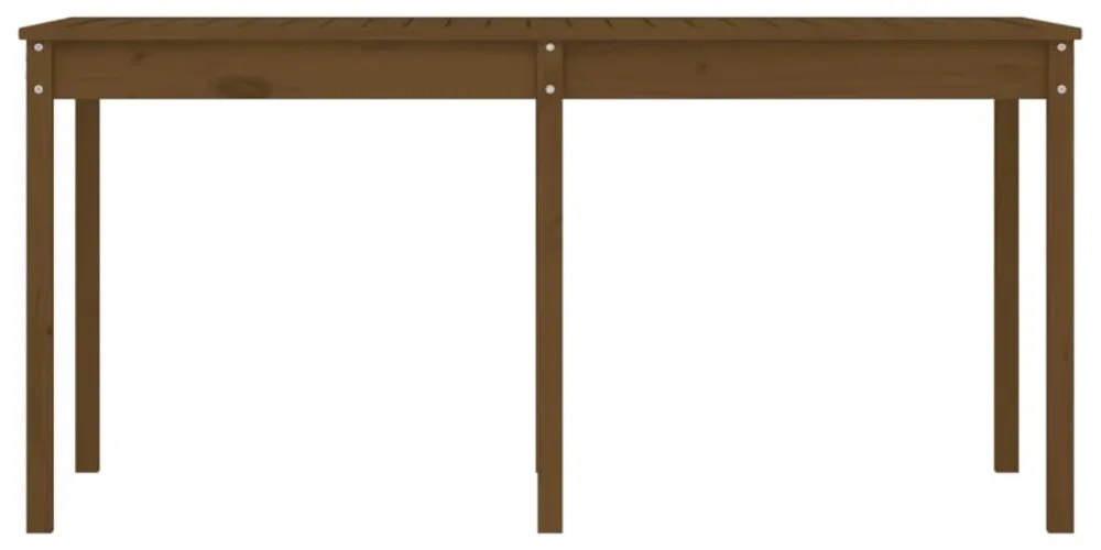 mézbarna tömör fenyőfa kerti asztal 159,5 x 82,5 x 76 cm