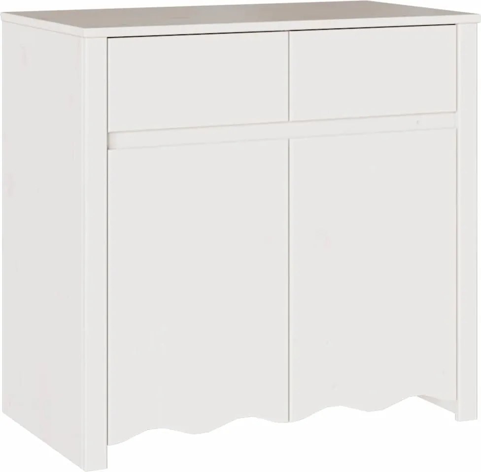 vidaXL Oldalszekrény Drammen Fehér 79 x 43 x 75.5 cm Tömör fenyőfa