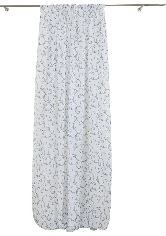 Fehér-kék átlátszó függöny 300x260 cm Fiesta – Mendola Fabrics