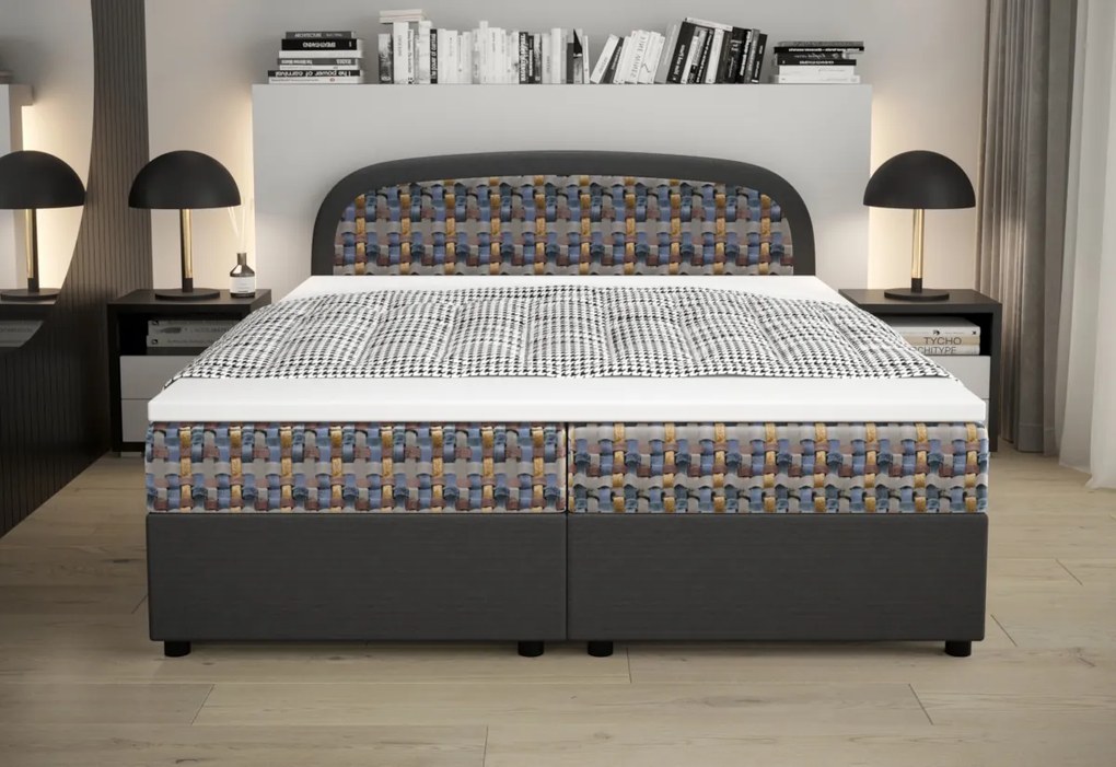 BARIKO kárpitozott ágy, 160x200, rainbow 15/vibe