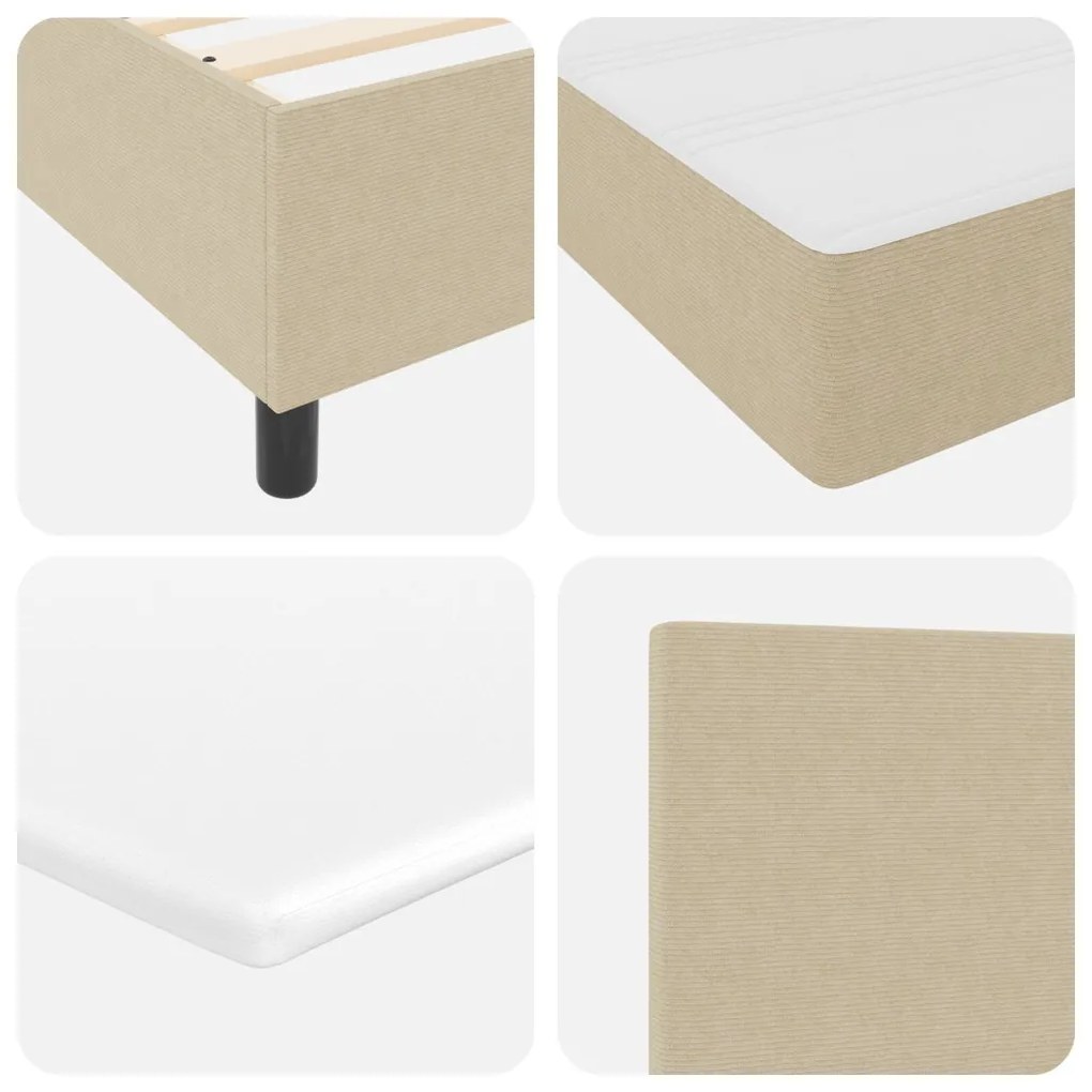 Box Spring Ágy matraccal Világos Zöld Szürke 100x200 cm Kordbársonyos Szövet