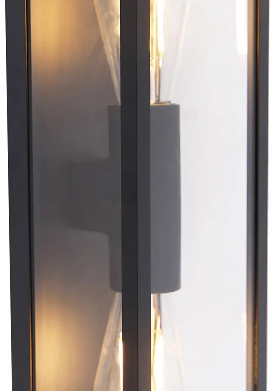 Ipari fali lámpa fekete 38 cm 2-lámpás IP44 - Charlois