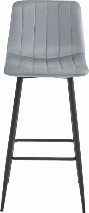 Világosszürke POZZA VELVET bárszék fekete lábakkal