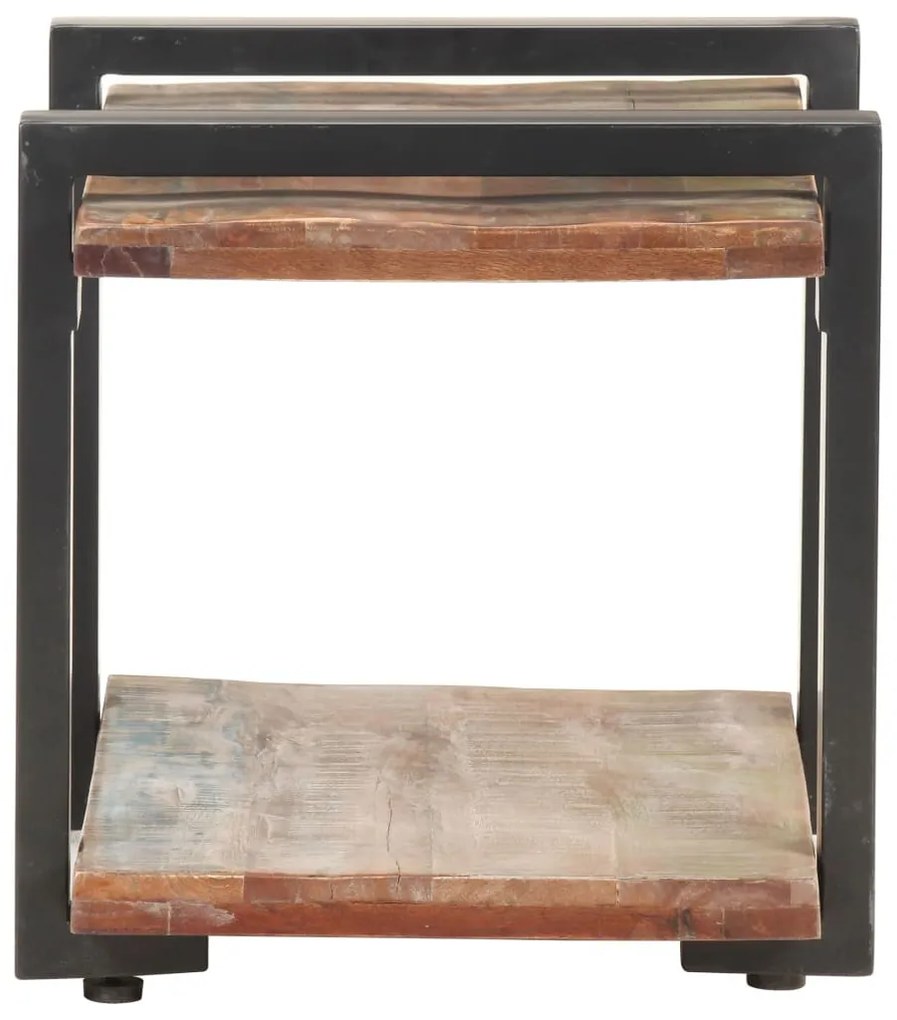 Tömör újrahasznosított fa éjjeliszekrény 50 x 40 x 40 cm