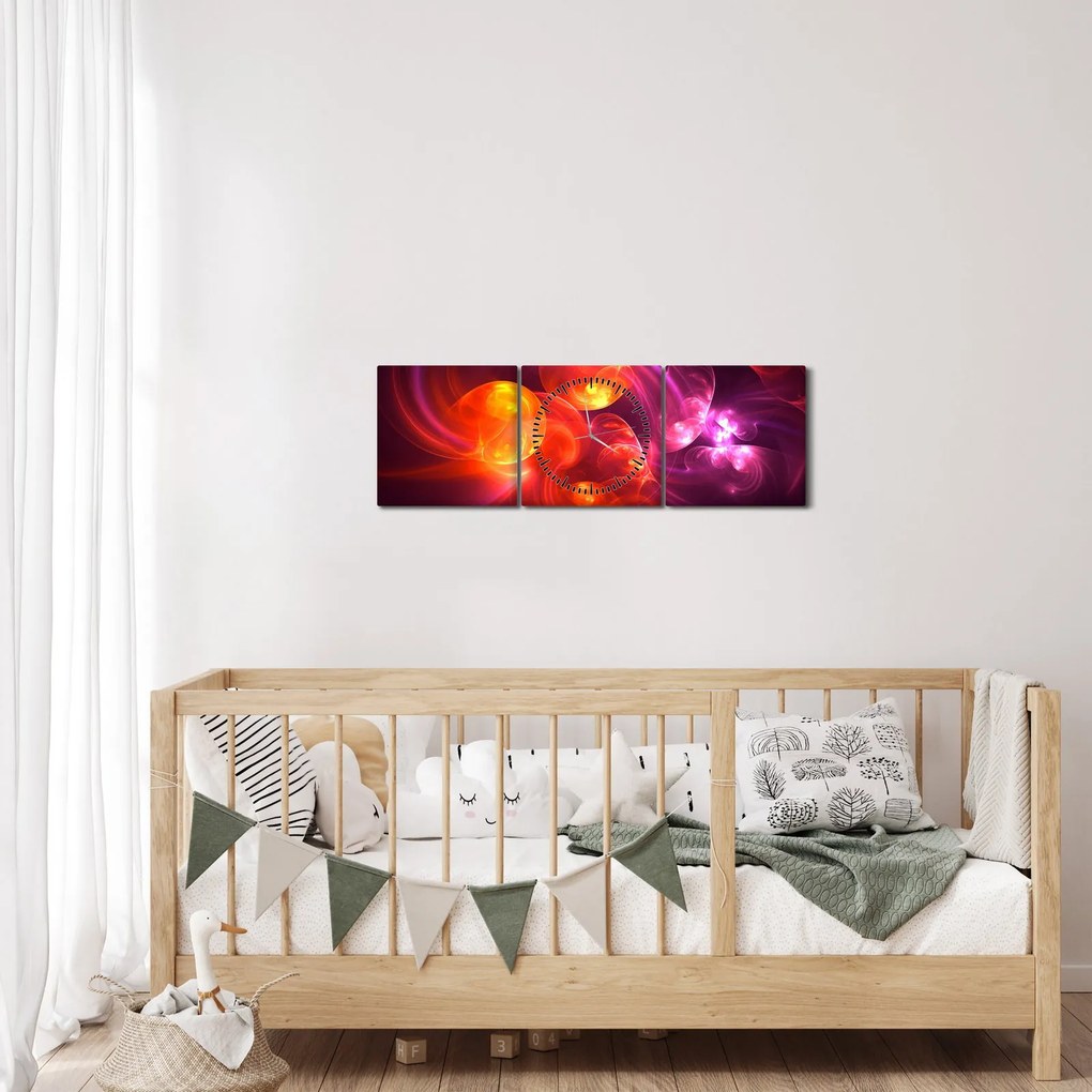 Modern absztrakció képe (órával) (90x30 cm)