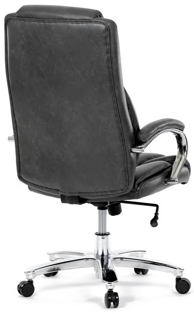 Szürke Ökobőr Irodai Főnöki Szék Hinta Mechanikával. KA-F1385 GREY