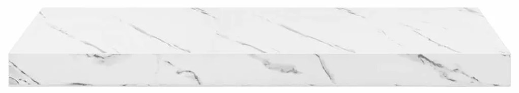 Falpolc tárolóval 4 pcs Fehér márvány 50 x 23 x 4 cm Faanyag