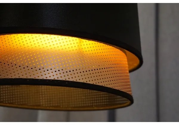 Duolla - Csillár zsinóron BELL SHINY 1xE27/15W/230V átm. 25 cm fekete/réz