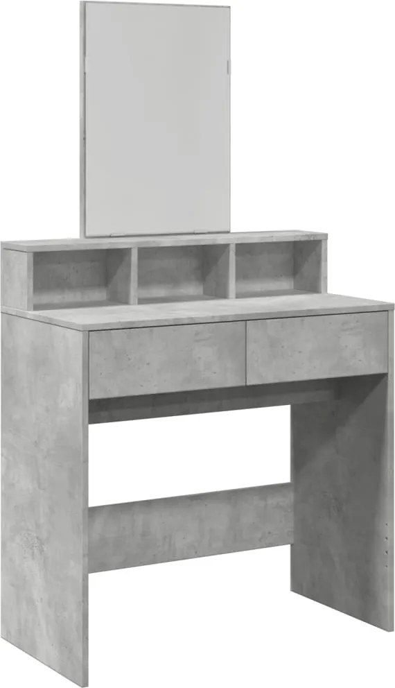 vidaXL betonszürke fésülködőasztal tükörrel 80 x 41 x 144,5 cm