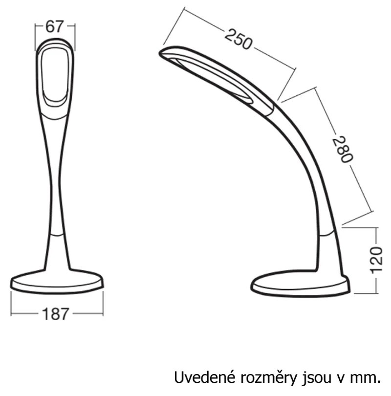 Soleto LED asztali lámpa, fehér