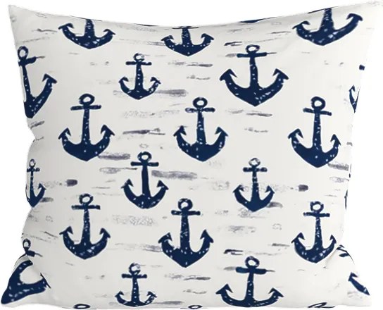 Pamut párnahuzat NAVYSTA POLY 45x45 cm, kék-fehér