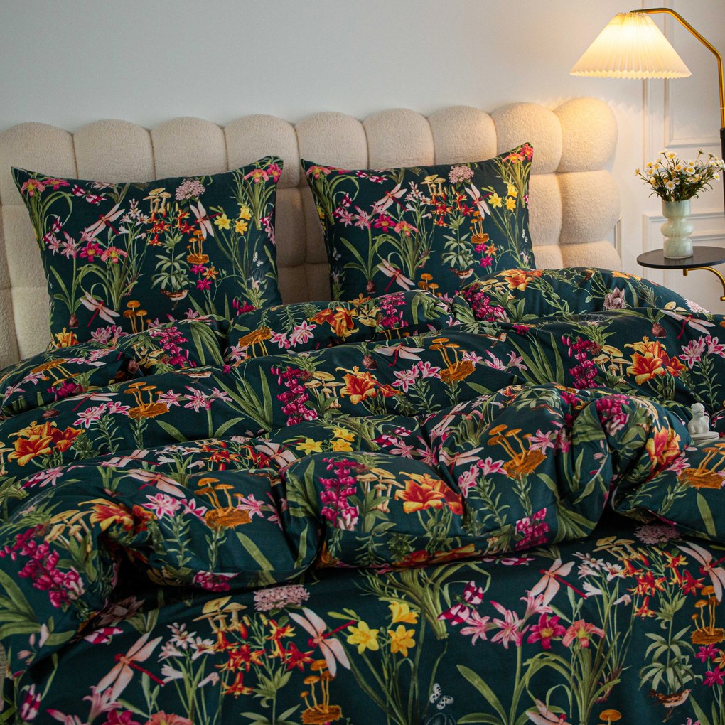 Mikroszálas ágynemű MYSTIC GARDEN sötétzöld Ágyneműhuzat mérete: 70 x 90 cm | 140 x 200 cm