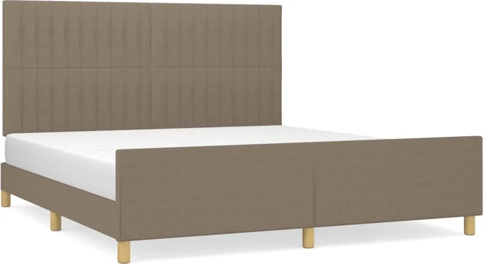 vidaXL tópszínű szövet ágykeret matrac nélkül 160 x 200 cm