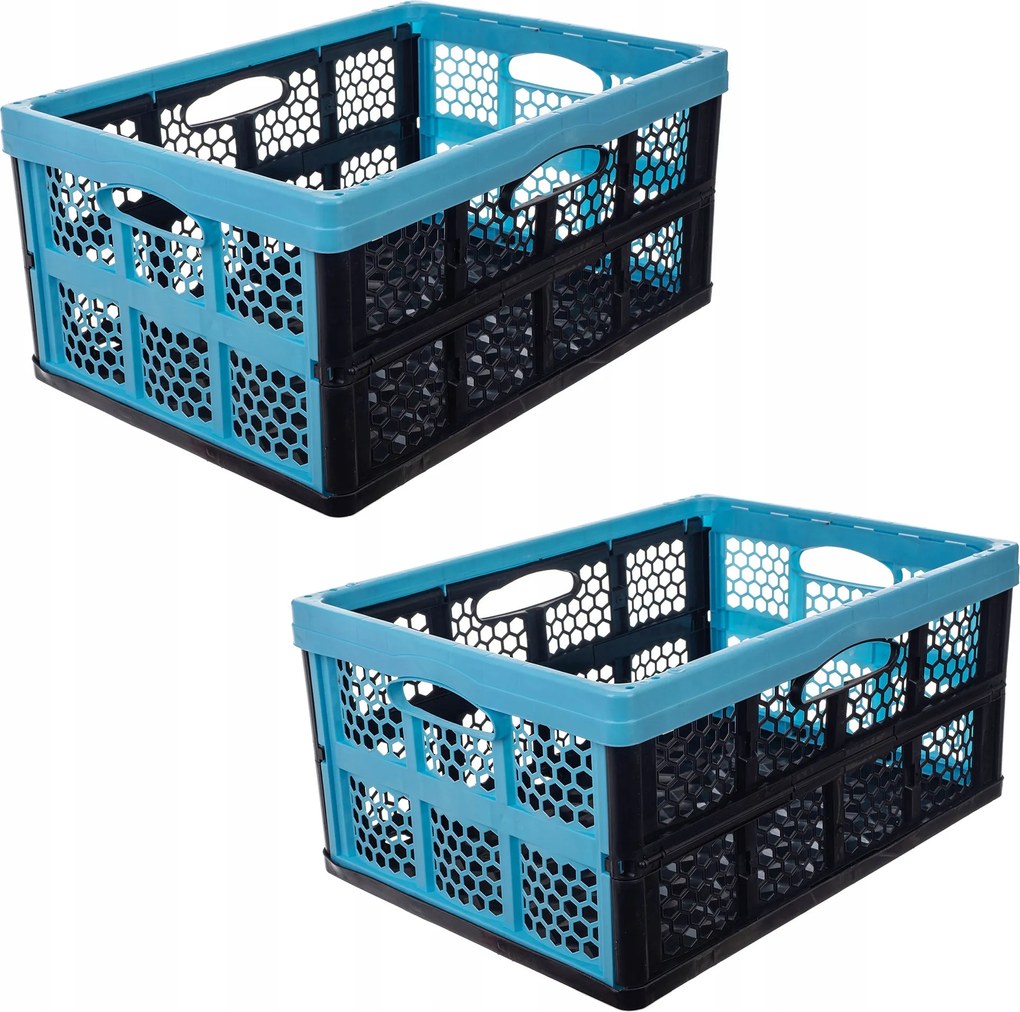 Összecsukható Doboz Csomagtartó Bevásárló Kosár Összecsukható Tartály 32L Nagy 2db