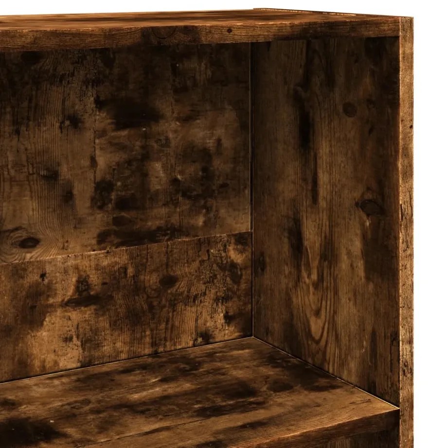 füstös tölgy színű szerelt fa könyvszekrény 60 x 24 x 143 cm