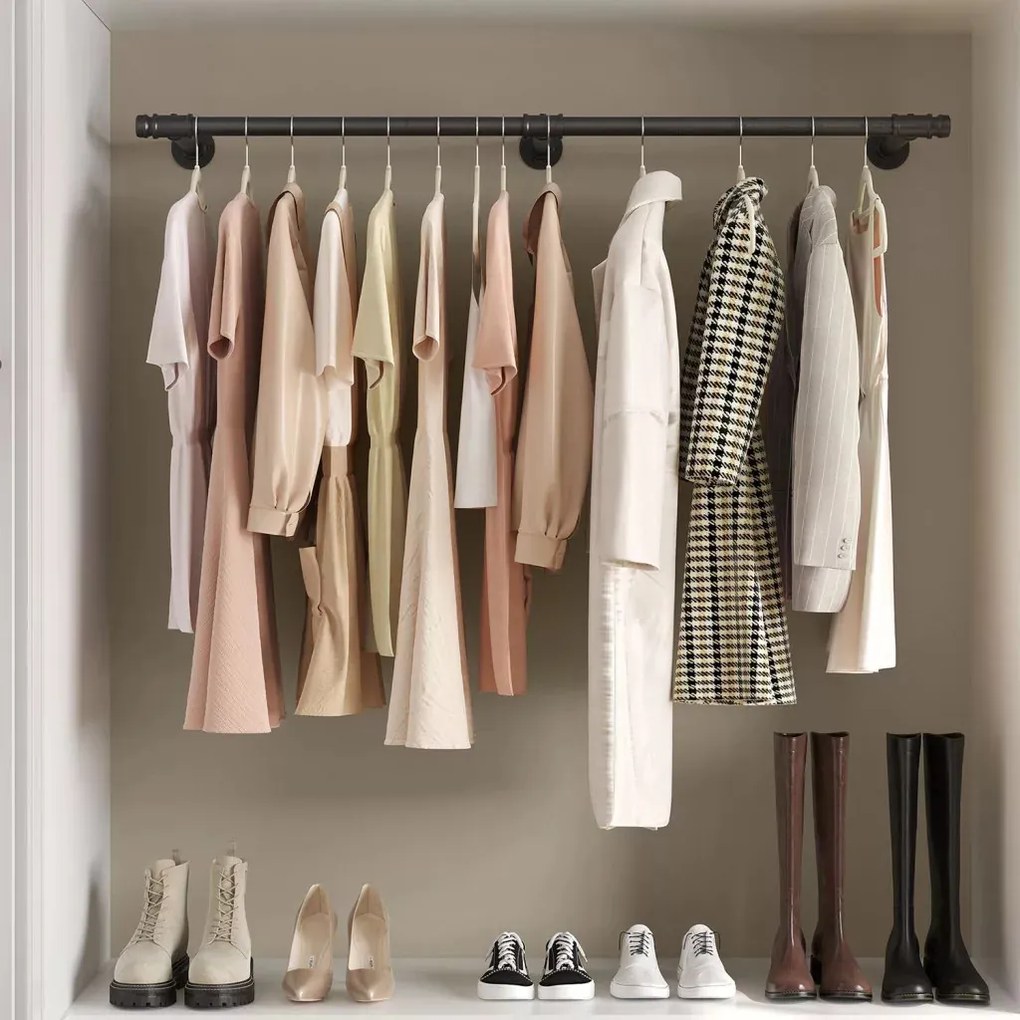 Fali ruhafogas, fekete 170x30x7cm