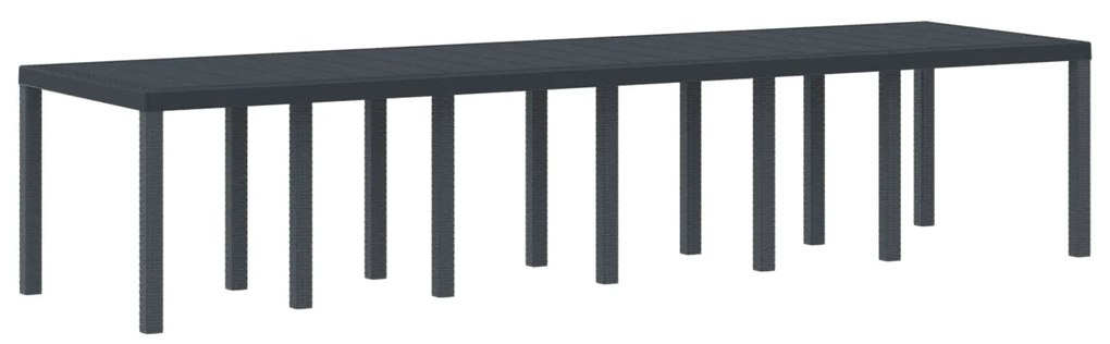 vidaXL Kerti Asztal Antracit 350 x 100 x 74 cm polirattan