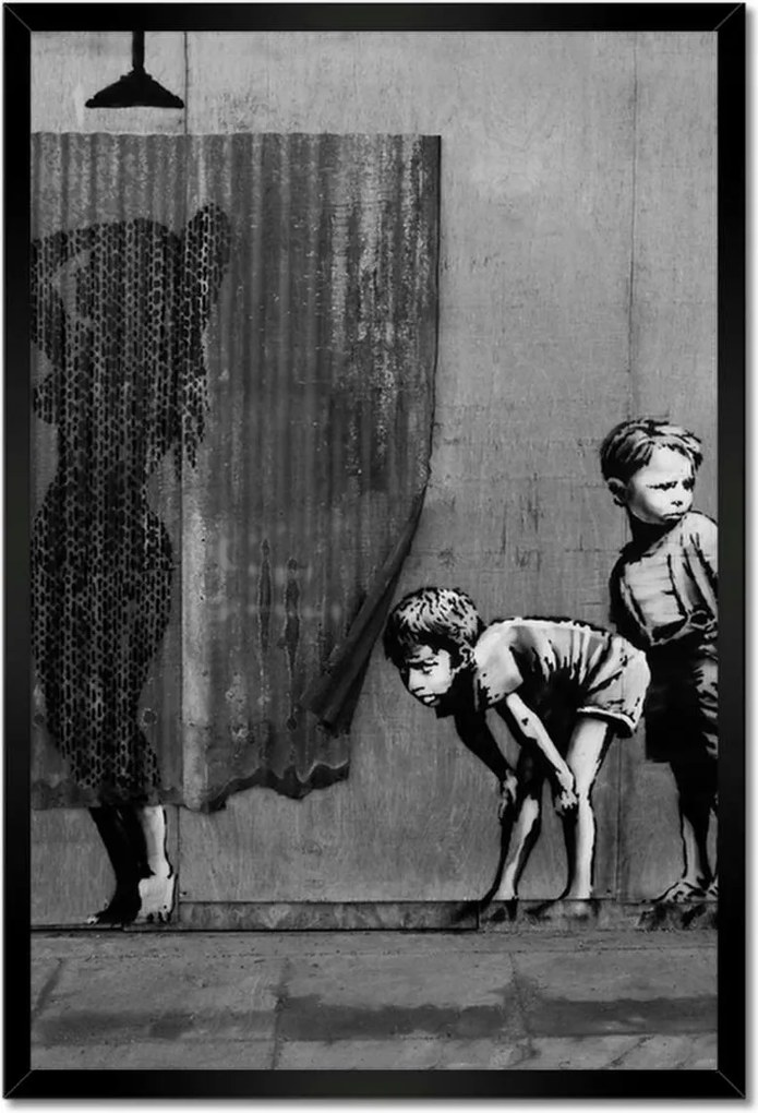 Poszterek keretben 40x60 Banksy Csaj Zuhany