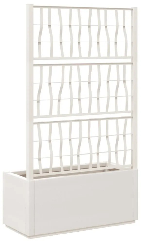 fehér polipropilén rácsos kerti ültetőláda 80 x 36 x 140 cm