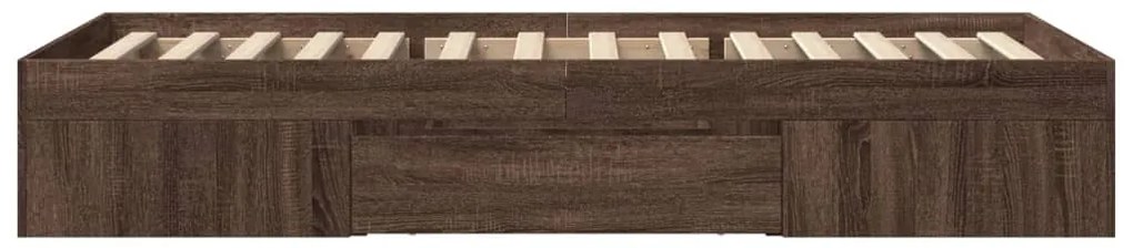 barna tölgy színű szerelt fa ágykeret matrac nélkül 90x200 cm