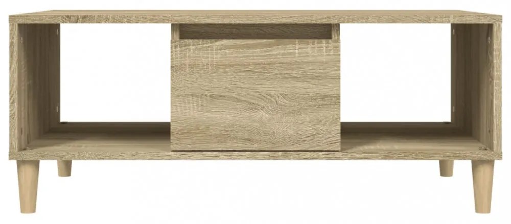 sonoma tölgy színű szerelt fa dohányzóasztal 90 x 50 x 36,5 cm
