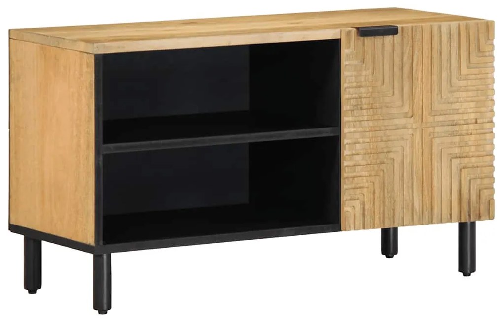 barna tömör mangófa TV-szekrény 80 x 31,5 x 46 cm