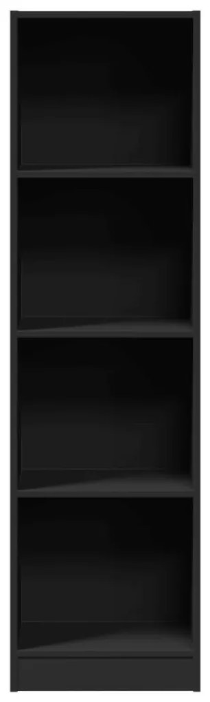 fekete szerelt fa könyvszekrény 40 x 24 x 143 cm