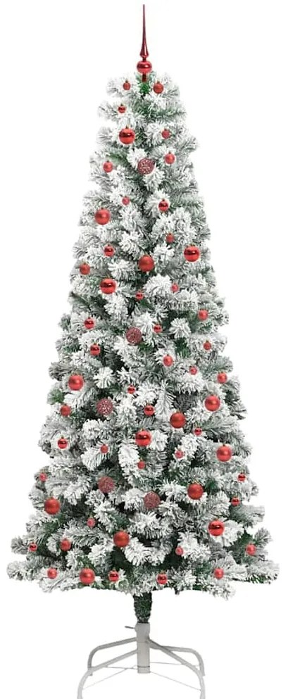 Műanyag Hajtogatós Karácsonyfa 300 LED-del Zöld és fehér 240 cm