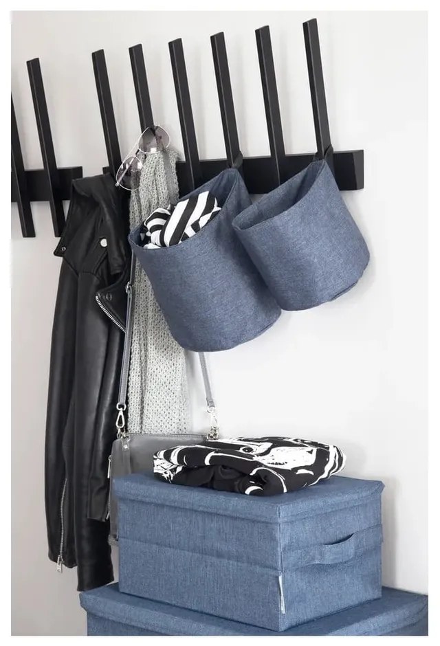 Fekete fedeles textil tárolódoboz 35x26x19 cm Soft Storage – Bigso