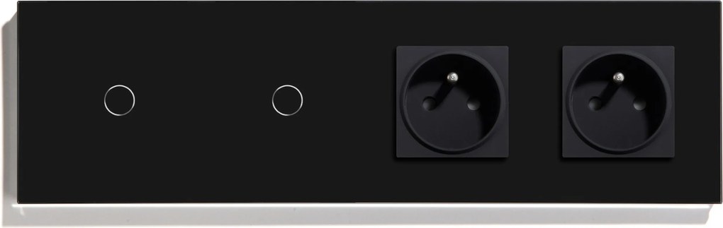 Érintőkapcsoló 1+1 Két Konnektoros Üvegkapcsoló