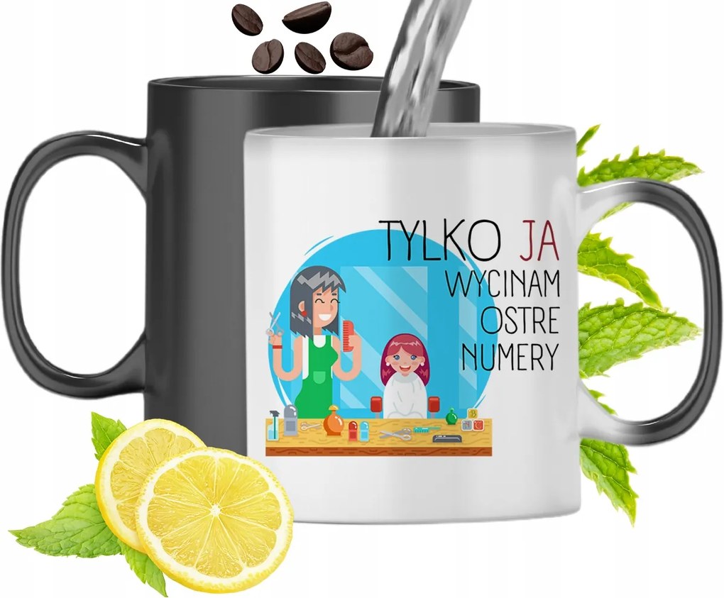 Mágikus Bögre Fodrásznak Színváltós, fényképes nyomattal