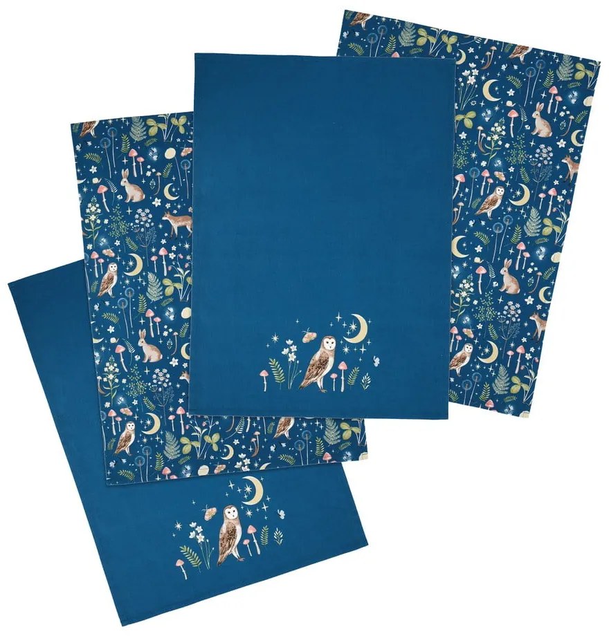Pamut konyharuha szett 4 db-os 50x70 cm Enchanted Twilight Animals – Catherine Lansfield