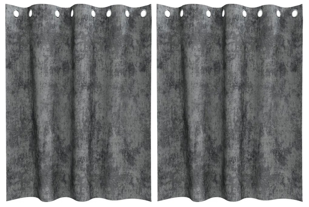 Bársony Függönyök 2 db csatokkal szürke 140x140 cm