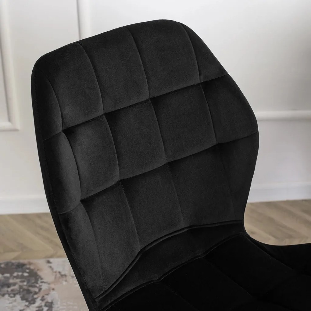 Fekete Bársony Étkezőszék LUCKY