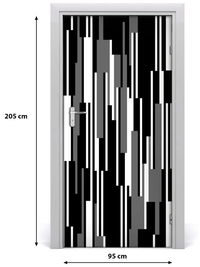 Ajtómatrica Fekete-fehér vonalak 75x205 cm