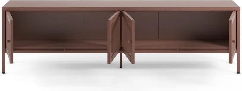 Borvörös fém TV-állvány 160x50x35 cm Fayna – Marckeric