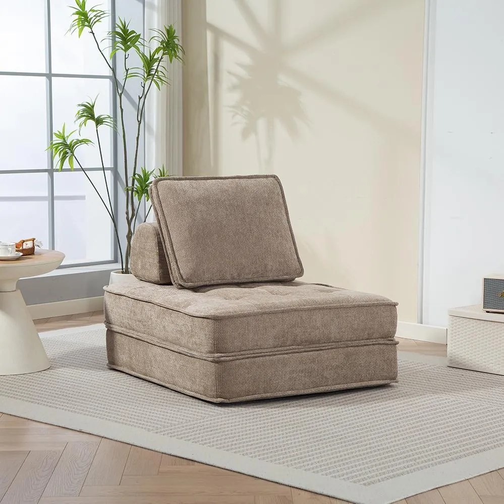 CALMERO kinyitható, multifunkciós kanapé – világosbarna